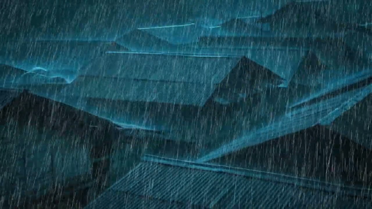 No Ads Rain Sounds for Sleeping - ASMR Intense Rain Drumming On Tin Roof for Sleep