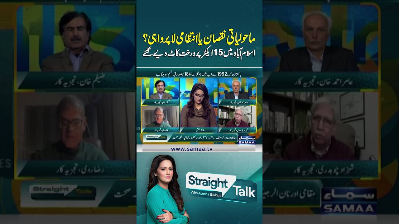 15 Acres of Trees Axed in Islamabad: Environmental Harm or Bureaucratic Negligence? | Straight Talk