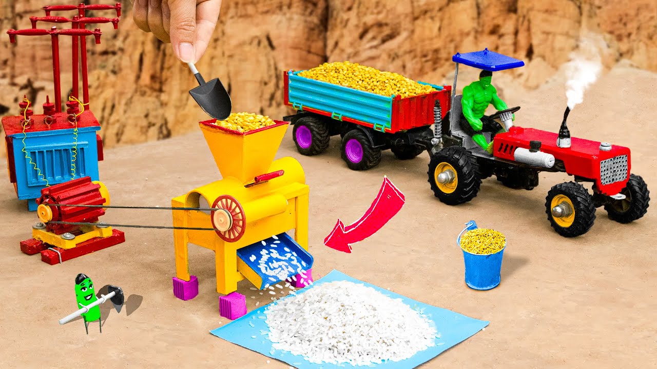 diy mini tractor making mini rice processing machine | mini rice mill machinery @sunfarming7533