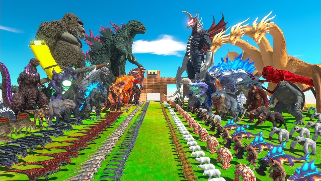 GODZILLA x KONG - Team NEW GODZILLA x KONG VS Team NEW GIGAN x KING GHIDORAH - Animal Revolt Battle