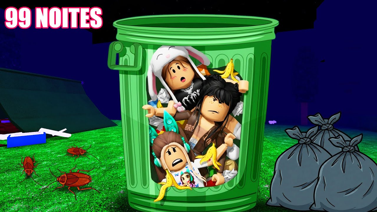 O TRIO PASSOU A NOITE NA LIXEIRA SERA QUE DEU ERRADO? Roblox - 99 noites na floresta