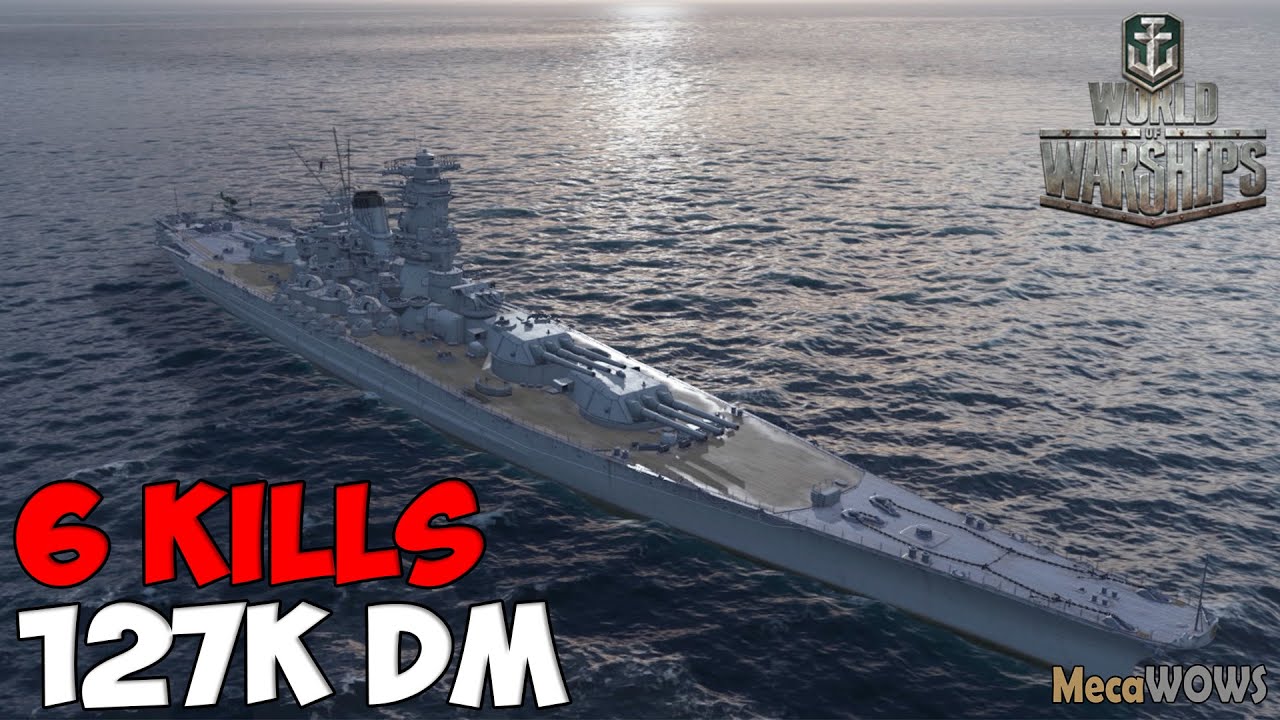 World of WarShips | Yamato | 6 KILLS | 127K Damage - Replay Gameplay 4K 60 fps