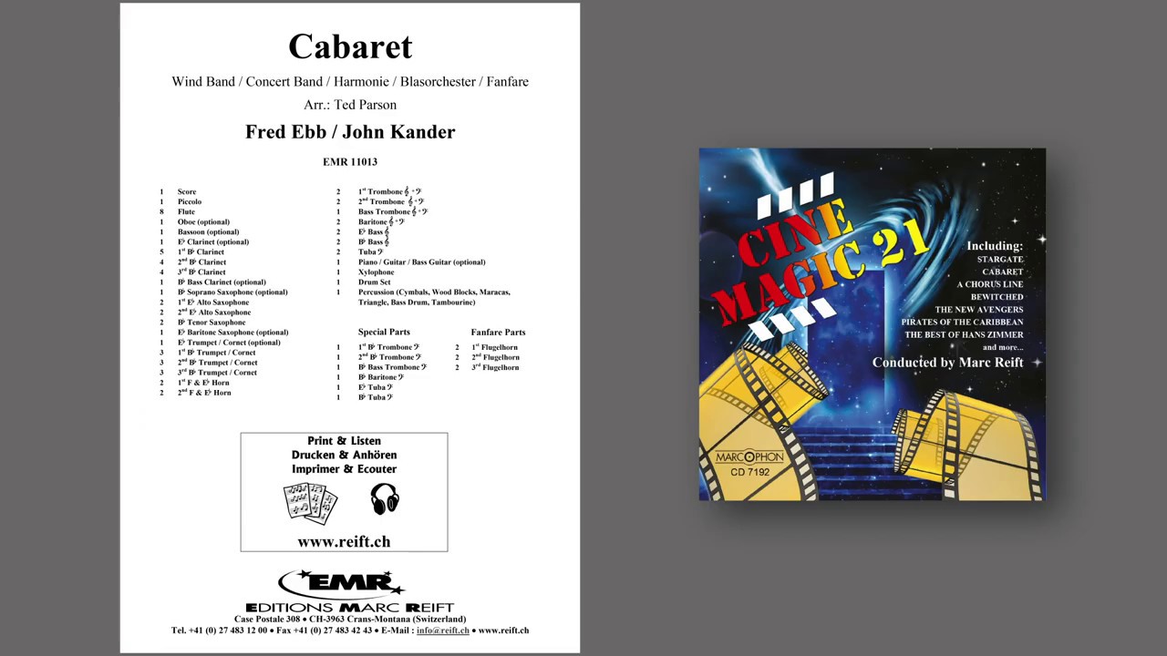 Editions Marc Reift –  Fred Ebb/John Kander: Cabaret - for Concert Band