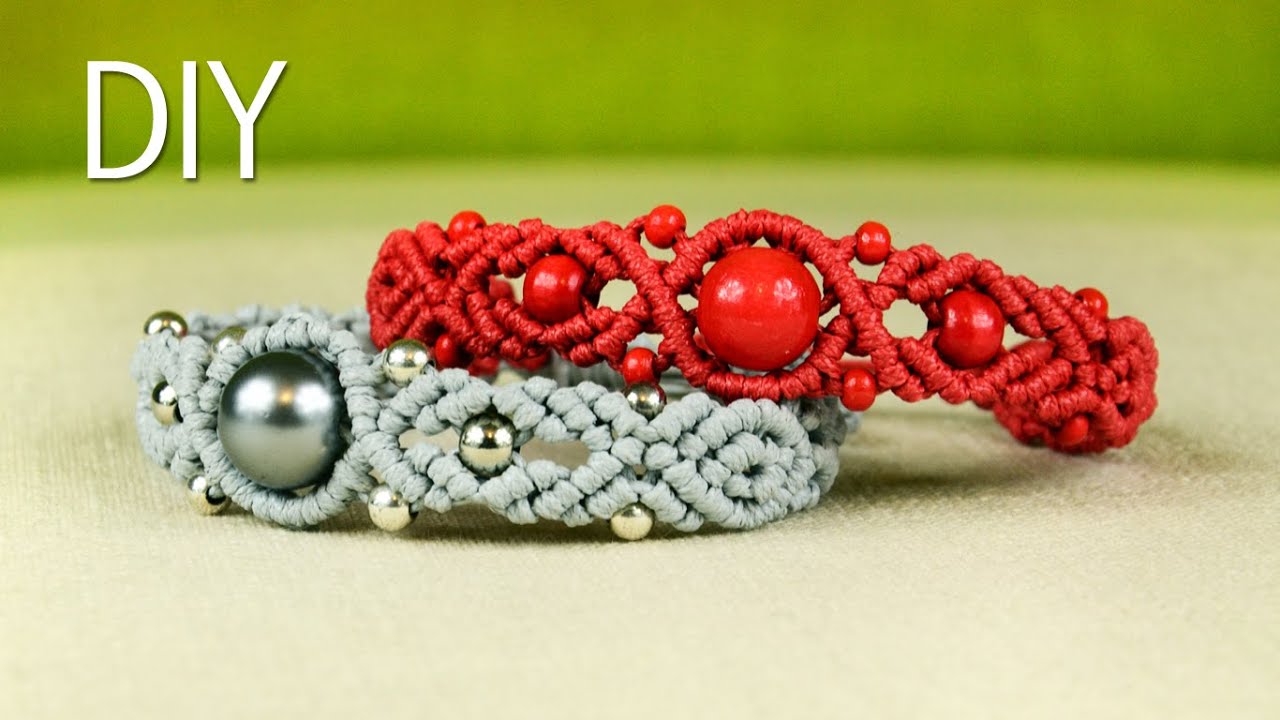 Wavy Pumpkin Bracelet with Beads - Tutorial