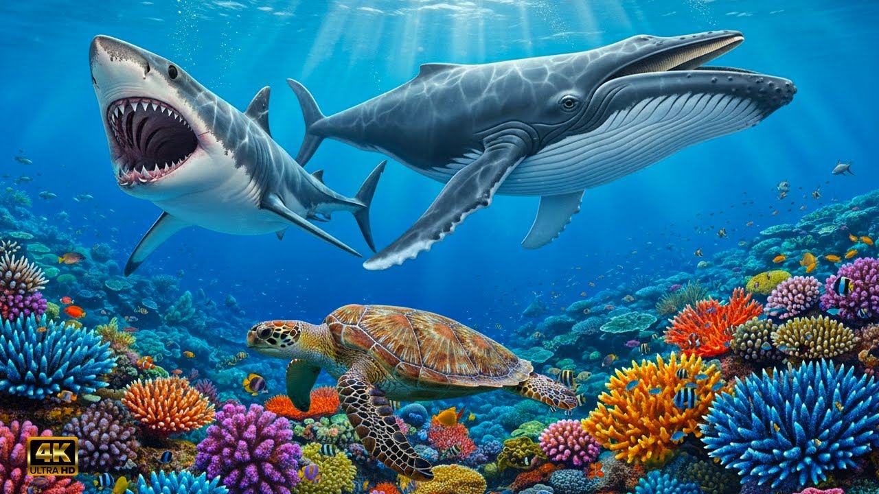 🐳Ocean Wildlife 4K: The Blue Kingdom of Life | Underwater Cinematic Documentary | Relaxing Sounds