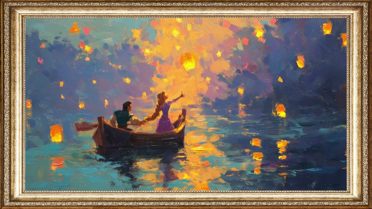 Rapunzel and Flynn Impressionist - Aesthetic Art Screensaver &bull; 2h