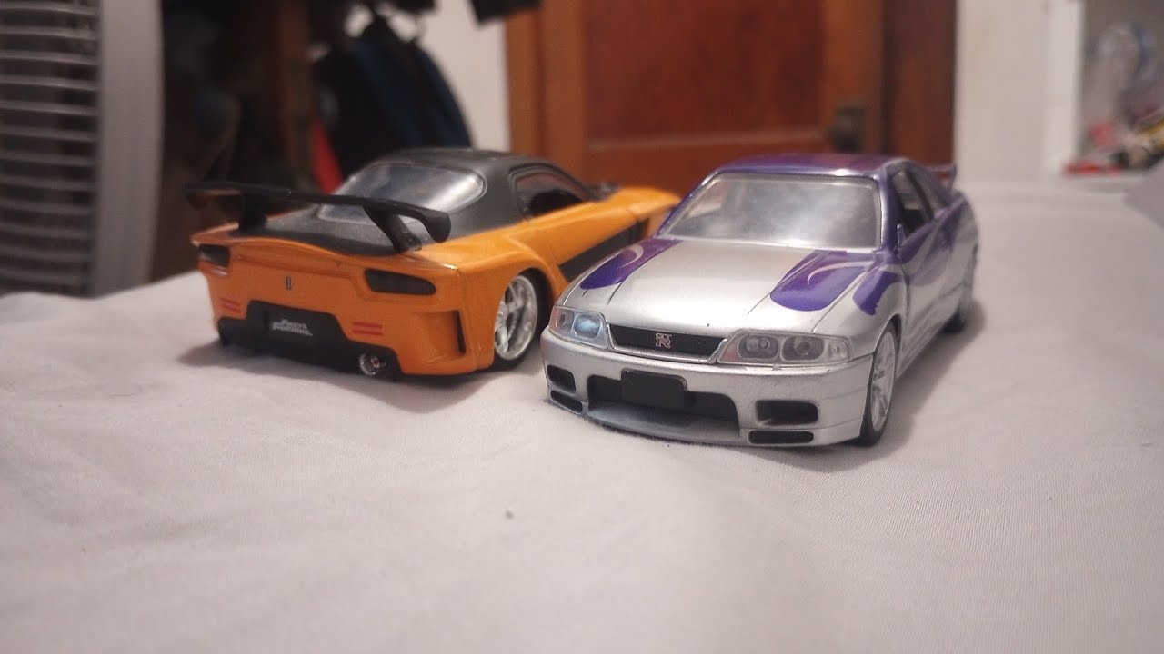 The fast and the furious Tokyo drift Nissan skyline GT-R r33 and han's Mazda RX-7 1/32 scale