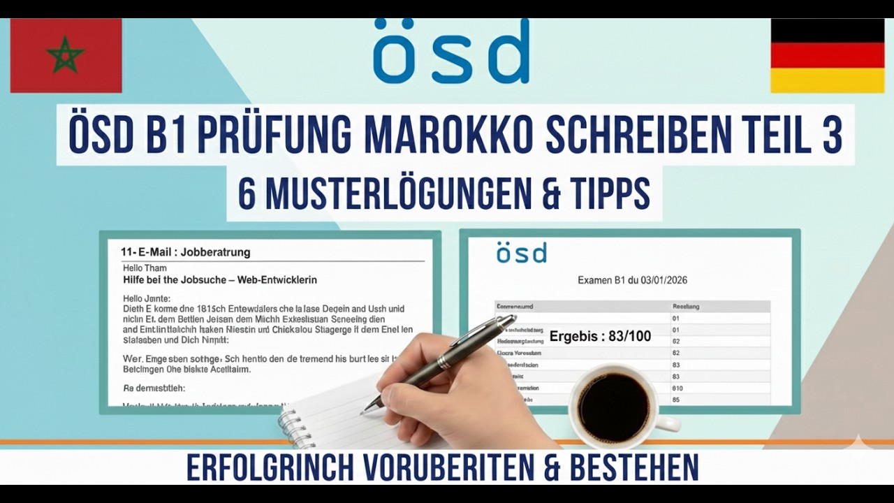 ÖSD B1 Schreiben Teil 3 نماذج رسائل جاهزة للنجاح في الامتحان  🎓