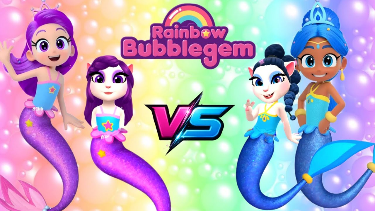 Rainbow bubblegem cosplay 🌈🎀🎶💗 || my talking angela 