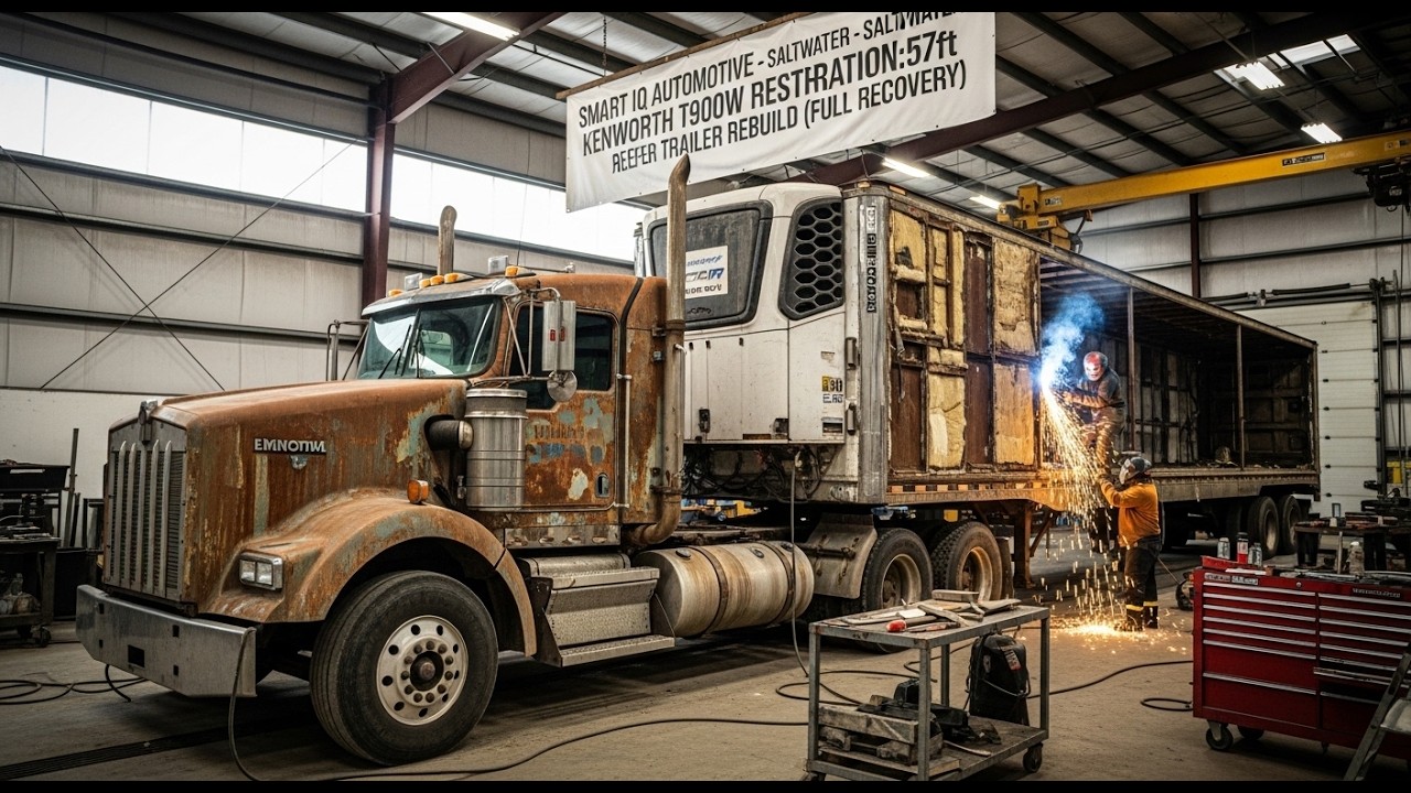 Saltwater Kenworth T900W Restoration: 57ft Reefer Trailer Rebuild (Full Recovery)