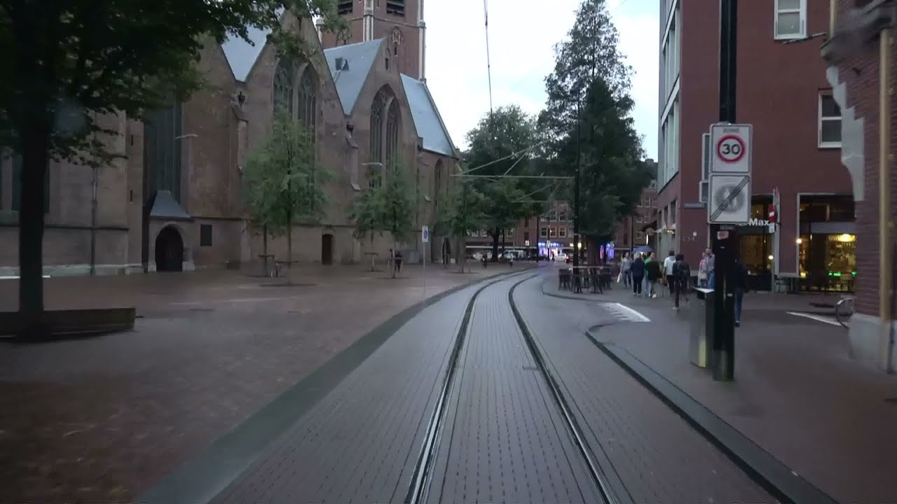 HTM tramlijn 1 Delft Tanthof - Den Haag Grote Kerk/Gravenstraat | regen | GTL8 3118 | 2018