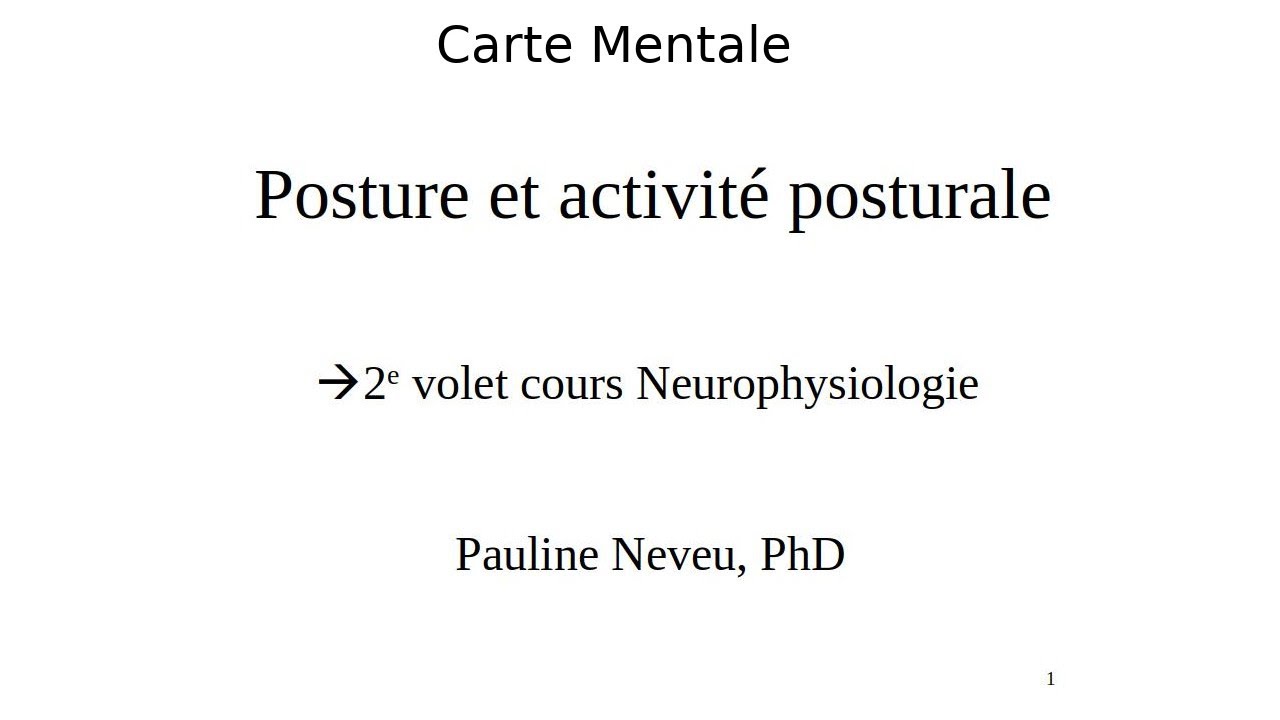 Neurophysiologie – carte mentale 009 – Posture et activité posturale – Dr Pauline Neveu