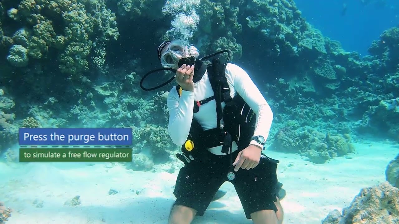 How to Breathe from a Free-Flowing Regulator | Scuba Safety Skills