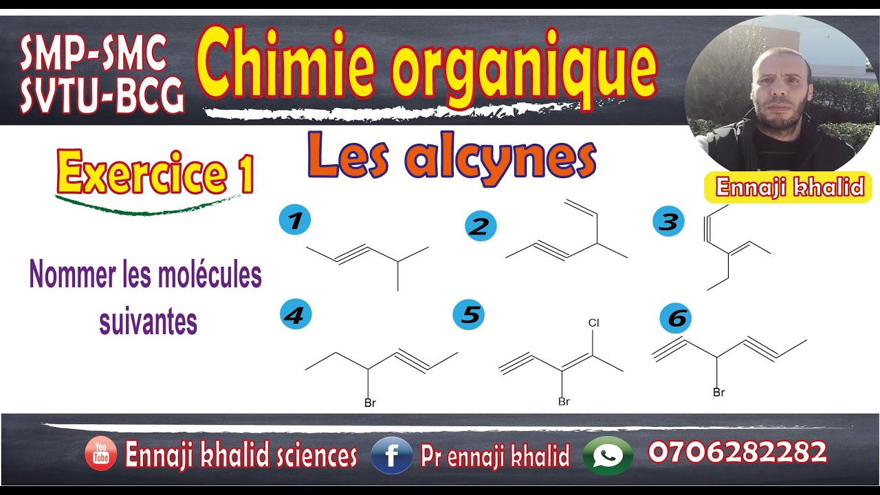 Les alcynes nomenclature exercice 1
