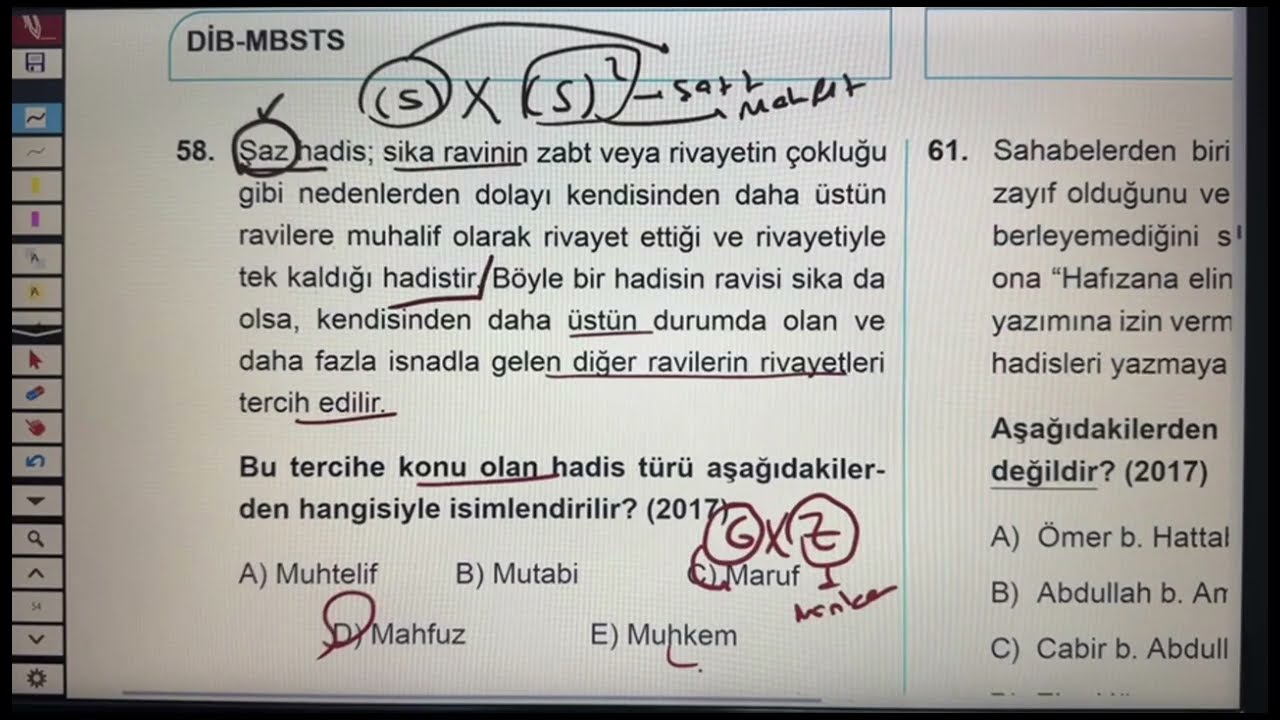 MBSTS HADİS-4 ÇIKMIŞ SORU ÇÖZÜMÜ