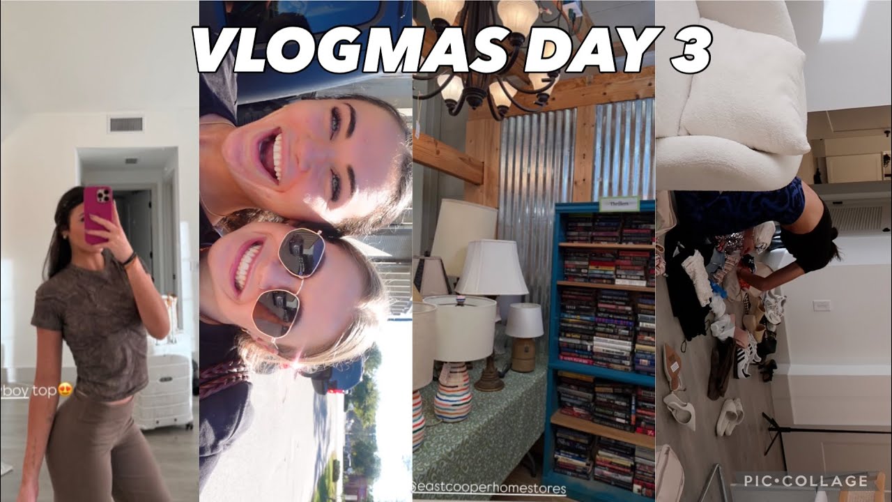 VLOGMAS DAY 3 | very busy travel prep day, vintage furniture shopping w/ hannah, packing, flying