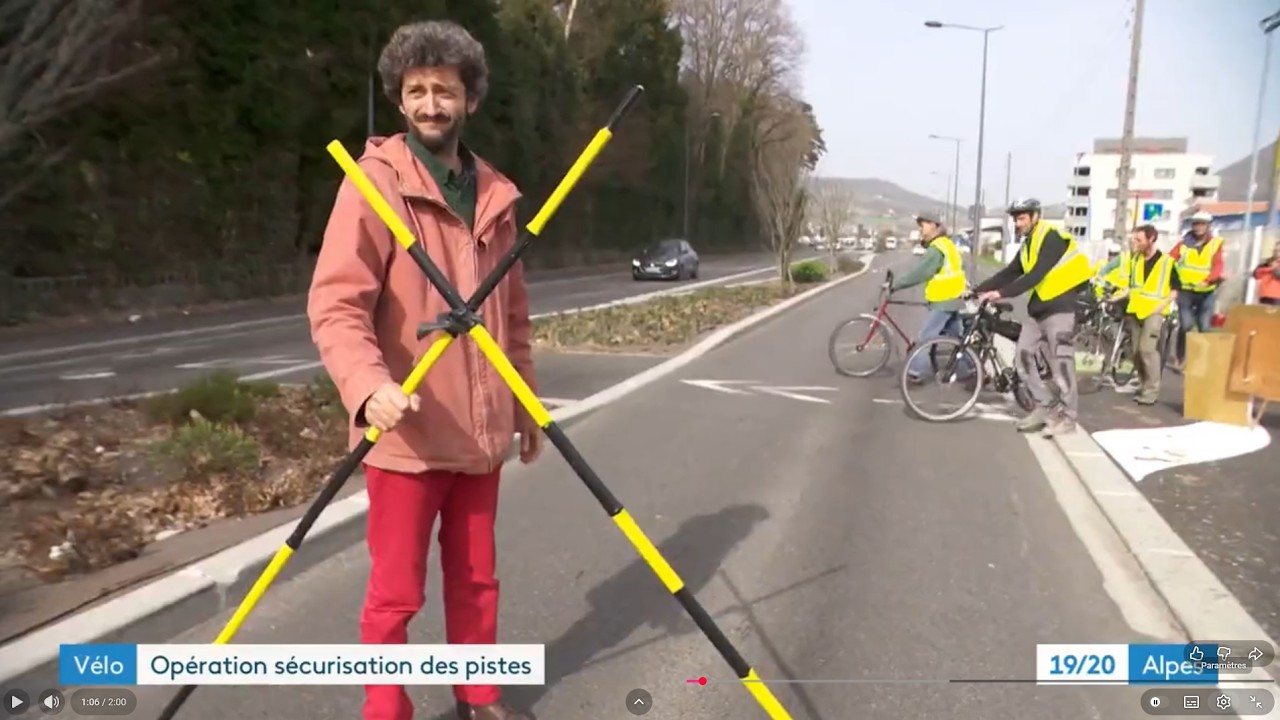 6 mars26. Roue Libre ouvre le hors piste cyclable Trousse – Challes les Eaux. Journal France 3 Alpes