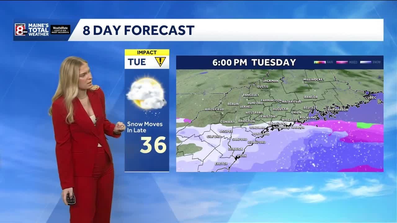 Snow arrives in Maine Tuesday afternoon: Timing out impacts for evening commute