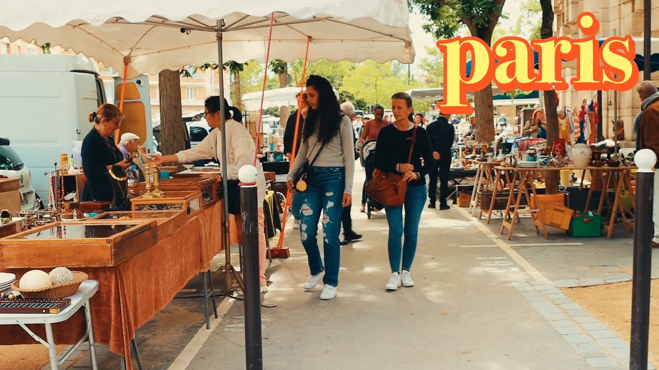 Paris puces de vanves walk，HD stereo sound