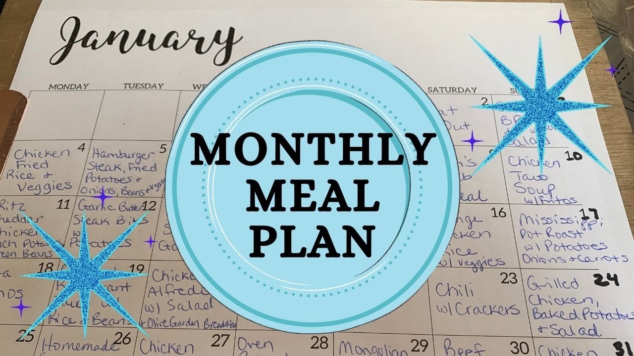 ⭐️ JANUARY 2021 MONTHLY MEAL PLAN FOR OUR FAMILY OF 4 ⭐️EASY DINNER IDEAS