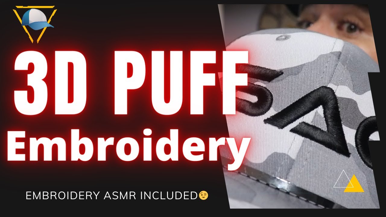 How to embroider 3d Puff For Beginners / 3d Puff Foam Embroider / How to Embroidery on Hats #3dpuff