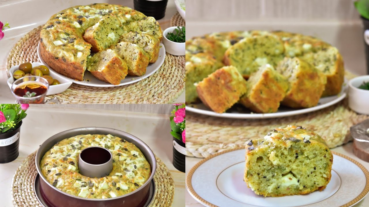 الكيكه المالحة بالجبنه والزعتر Salty cake with cheese and thyme