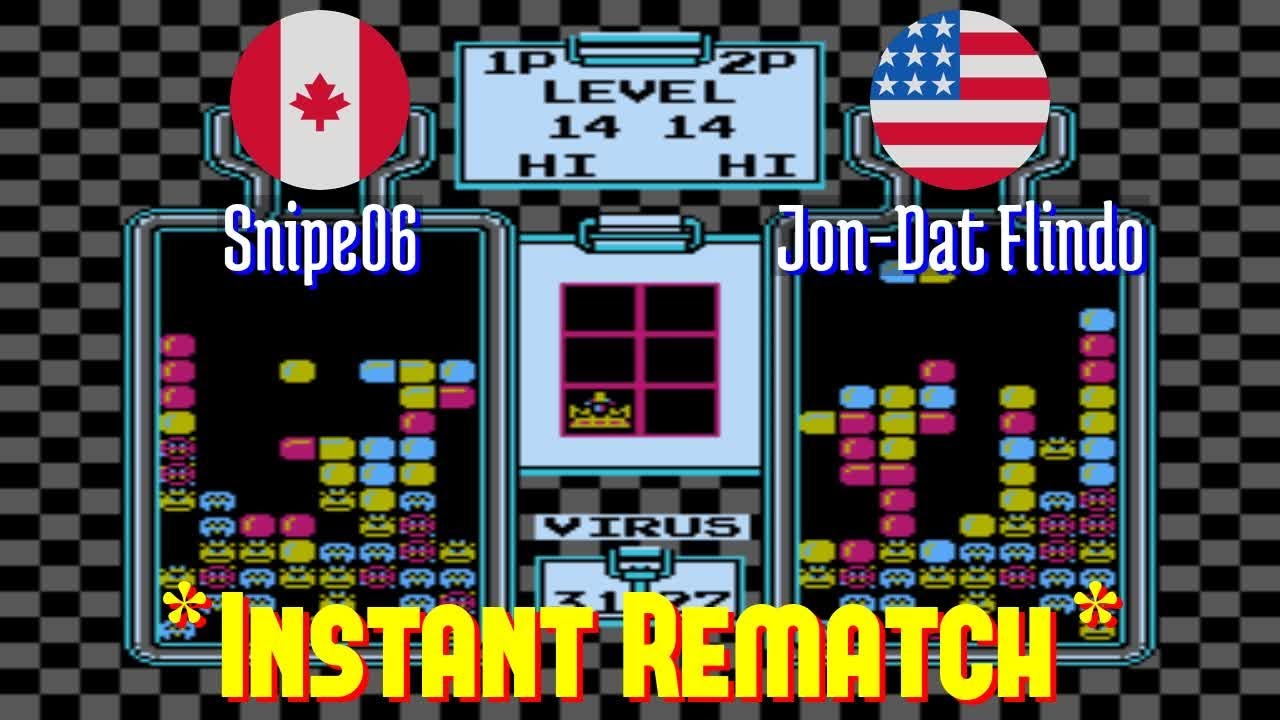 FT2 @nes_drmario: Snipe06 (CA) vs Jon-Dat Flindo (US) [Dr. Mario NES Fightcade] Feb 8