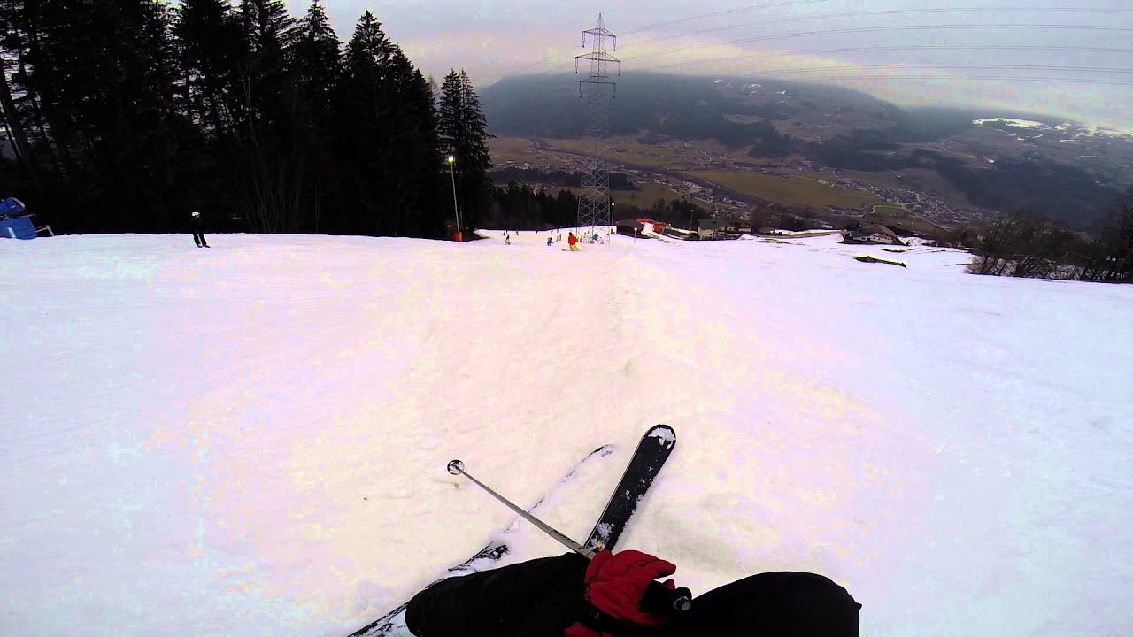 Hochzillertal - Stephan Eberharter Goldpiste. Skiing above/in/below clouds.