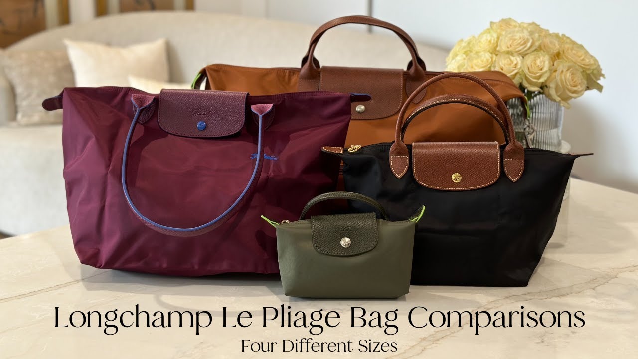 Longchamp Le Pliage Bag Comparisons- Four Different Sizes