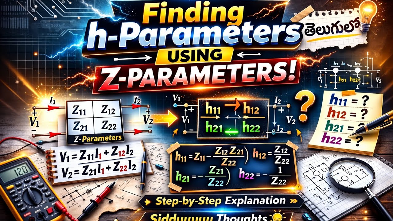 Finding H-parameters by using Z-parameters in simple and easy way in telugu 