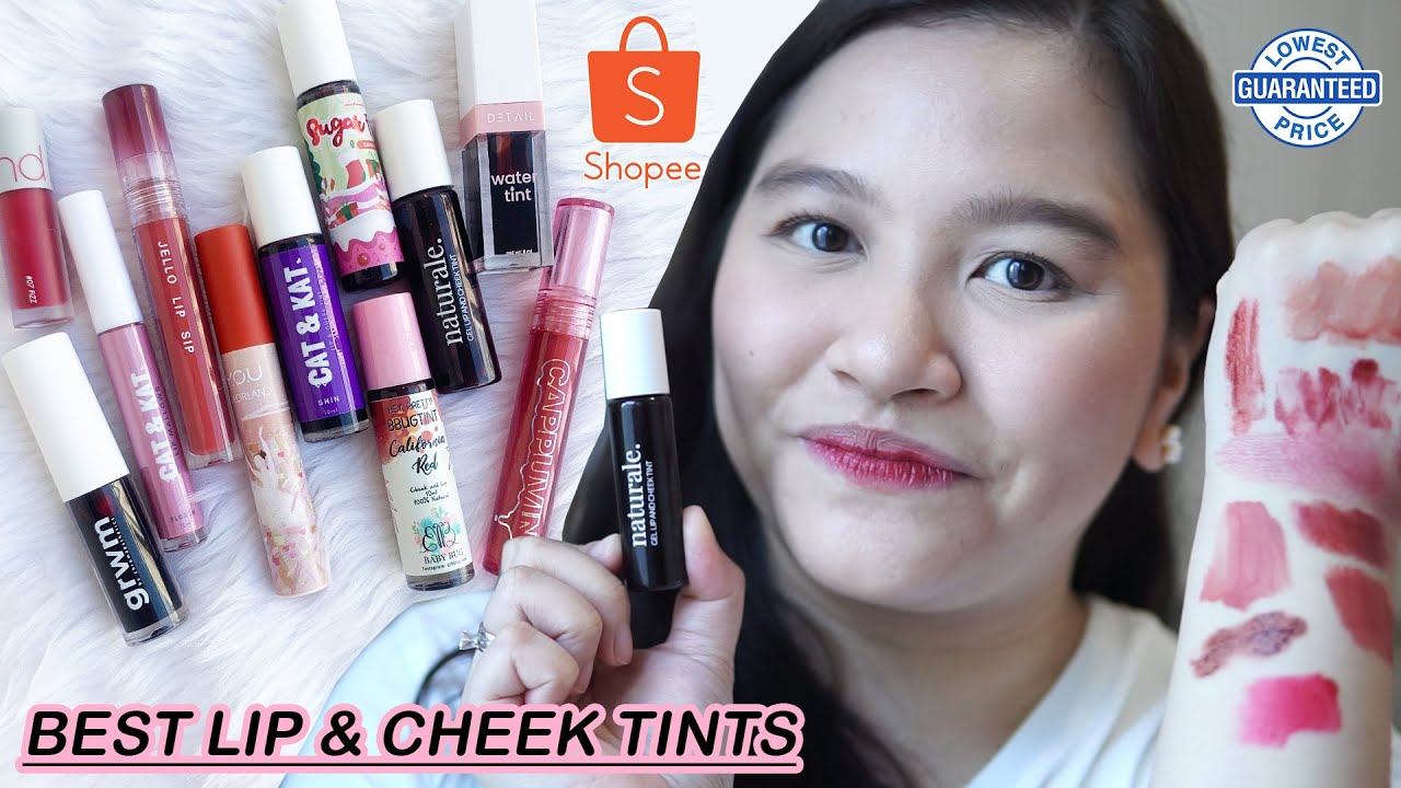 BEST LIP & CHEEK TINTS! ✿ LONG LASTING & CURRENT FAVORITES NA SUPER MURA LANG! SHOPEE LIP TINT HAUL