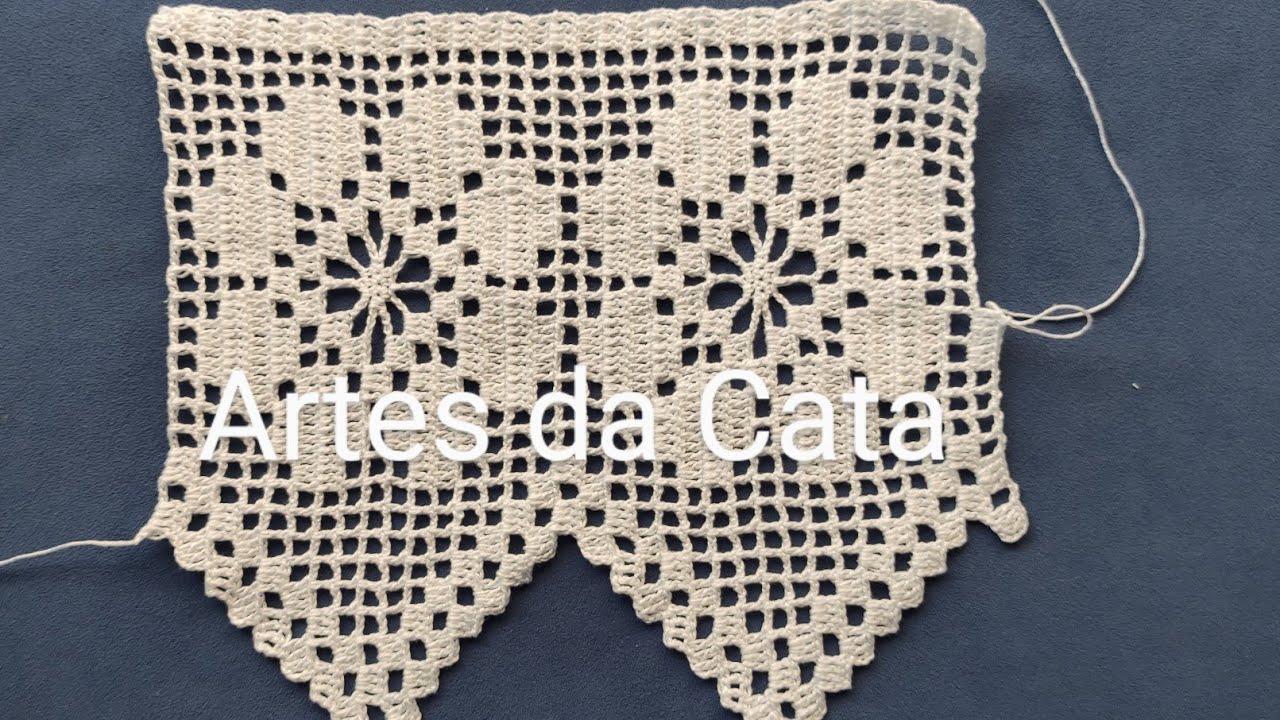 Bico em crochê - #374 #artesdacata #bicoemcroche #panodepratocombicoemcroche #crochedacata