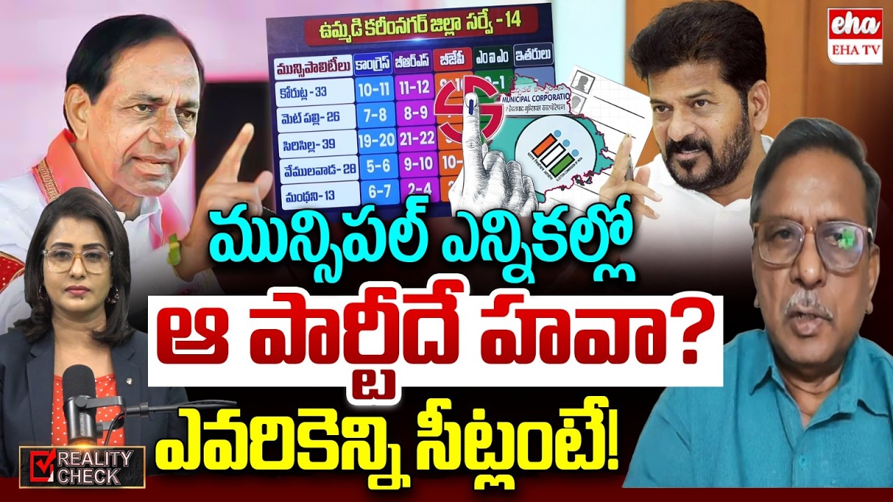 Analyst Koteswara Rao Recats on Telangana Municipal Elections Exit Poll 2026| Congress VS BRS|EHA TV