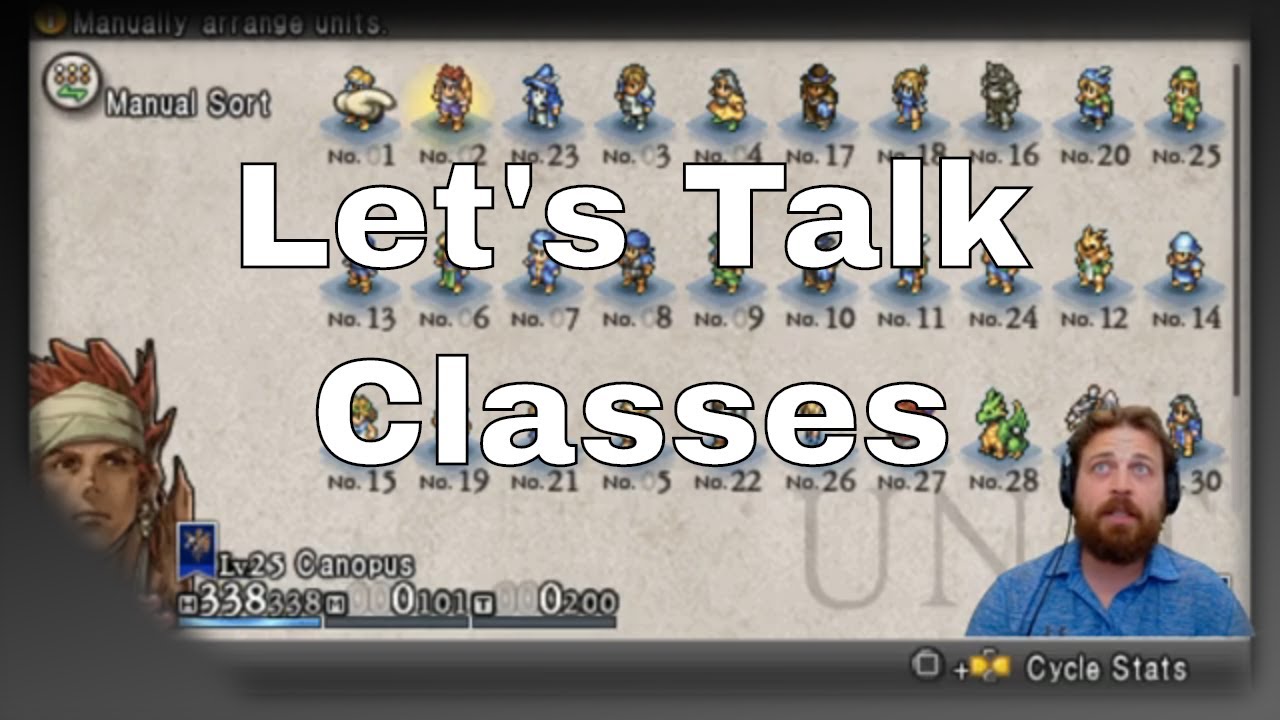 Let's talk classes Tactic Ogre