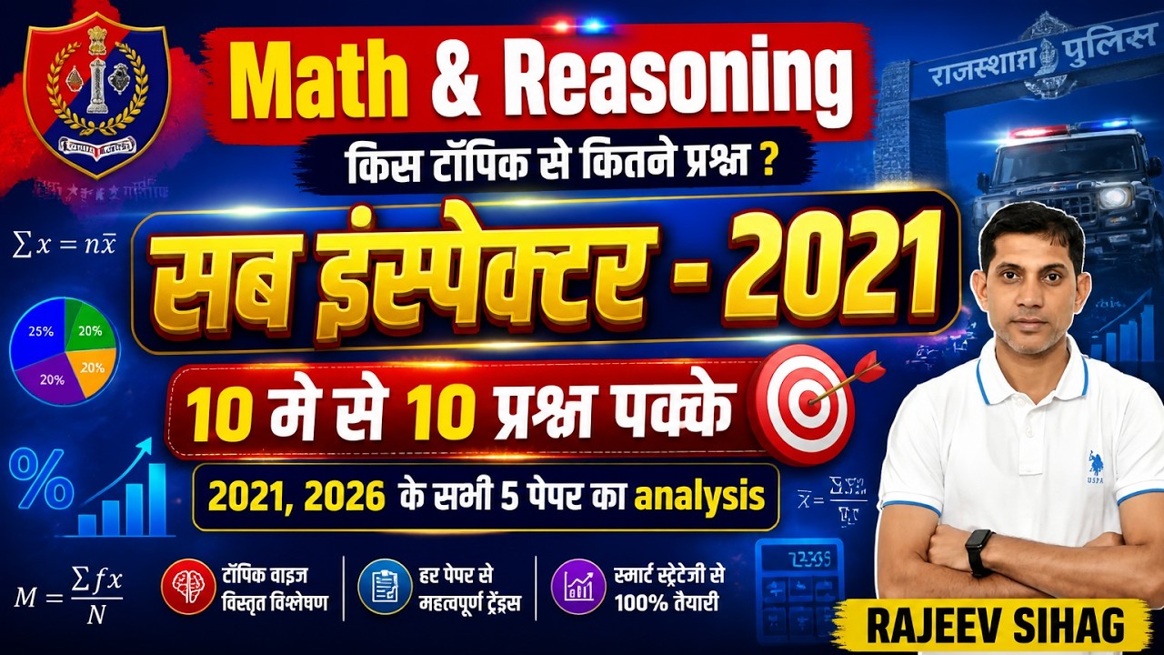 RPSC SI Re-Exam 2021 | Math & Reasoning में 10/10 पक्के 🎯 | Full Syllabus & Strategy By Rajeev Sir