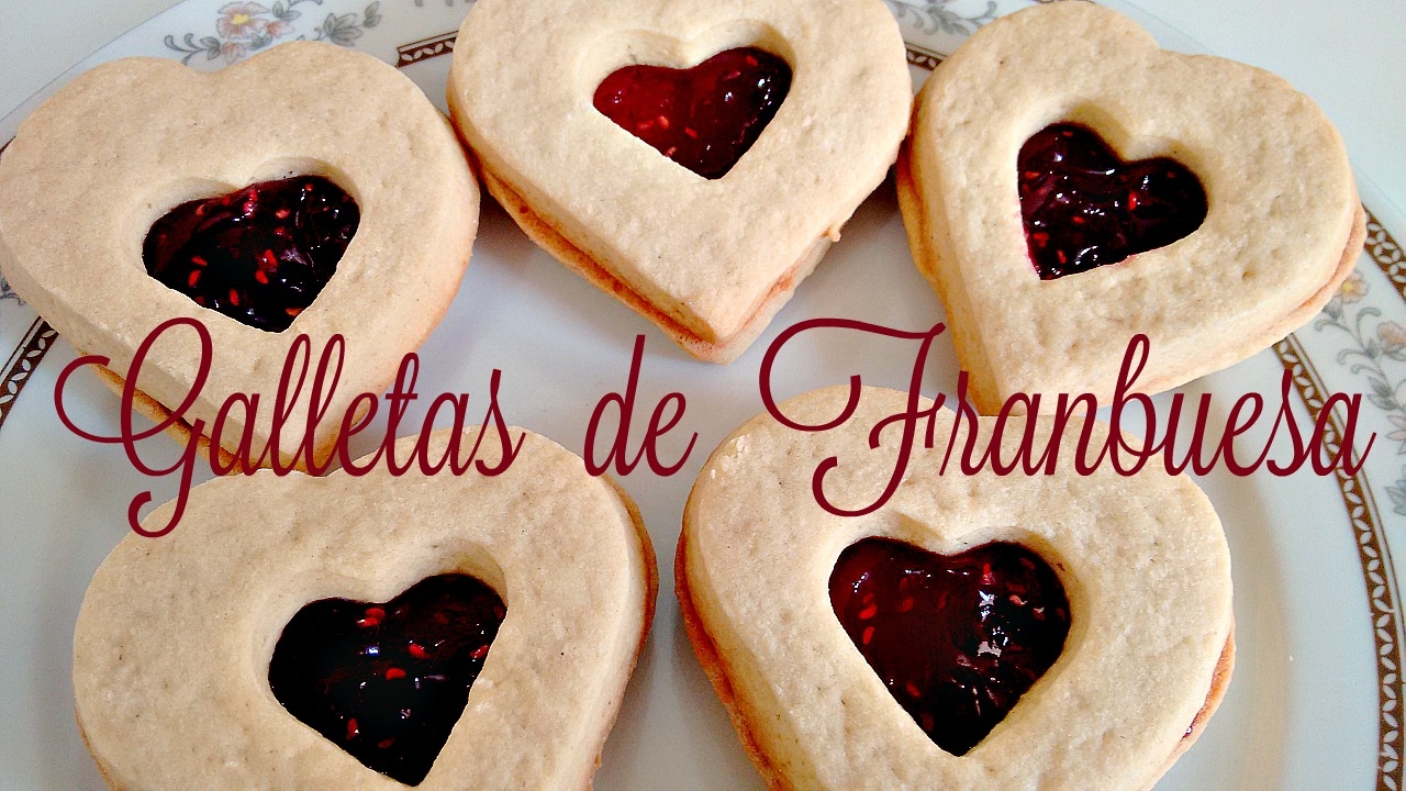POSTRE GALLETAS DE CORAZONES DE FRAMBUESA💘