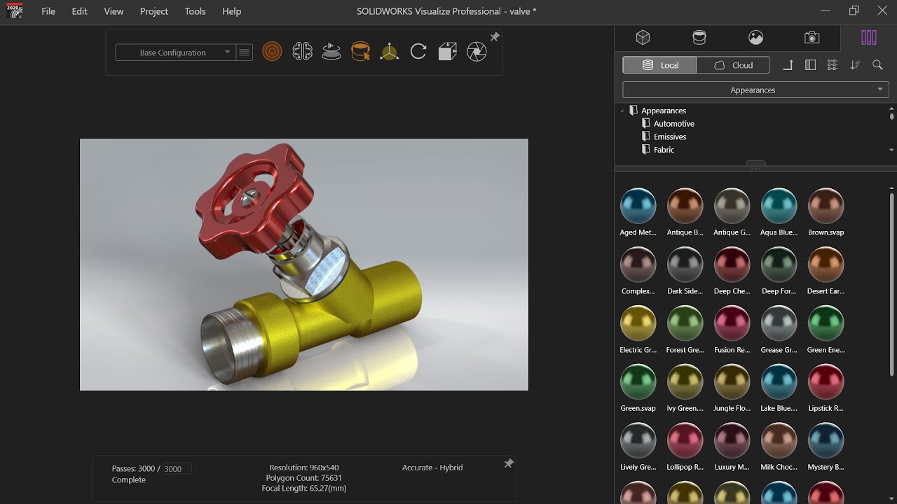 Введение в SolidWorks Visualize 2020