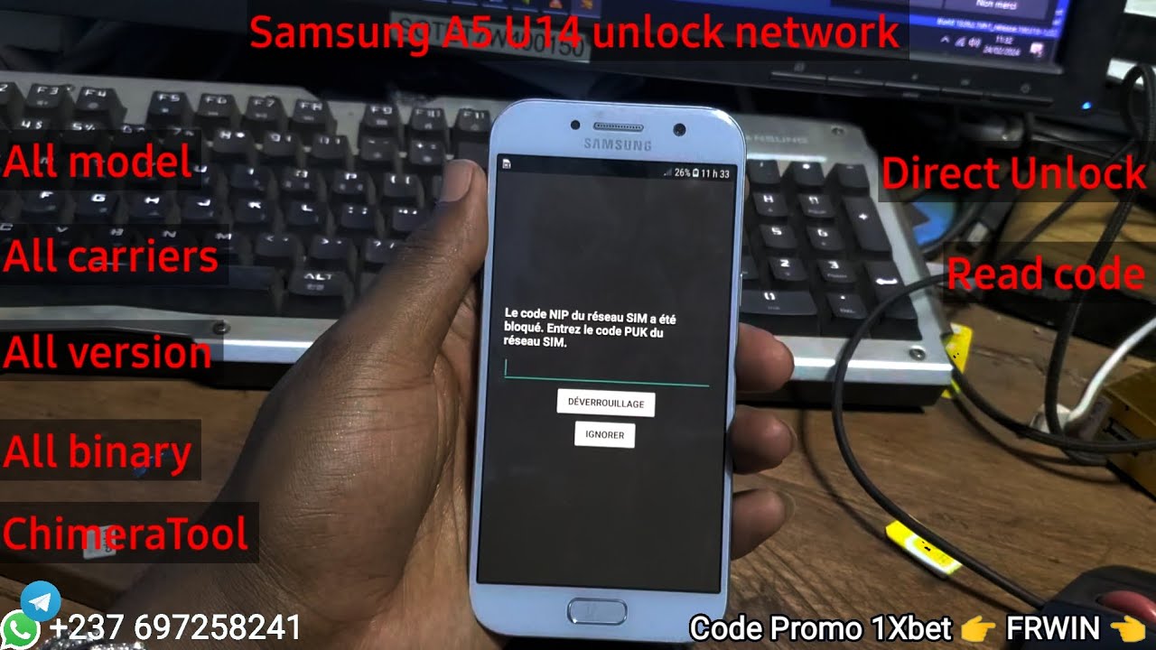 D&eacute;bloquer le r&eacute;seau des samsung A5. A520w U14 unlock with chimeraTool
