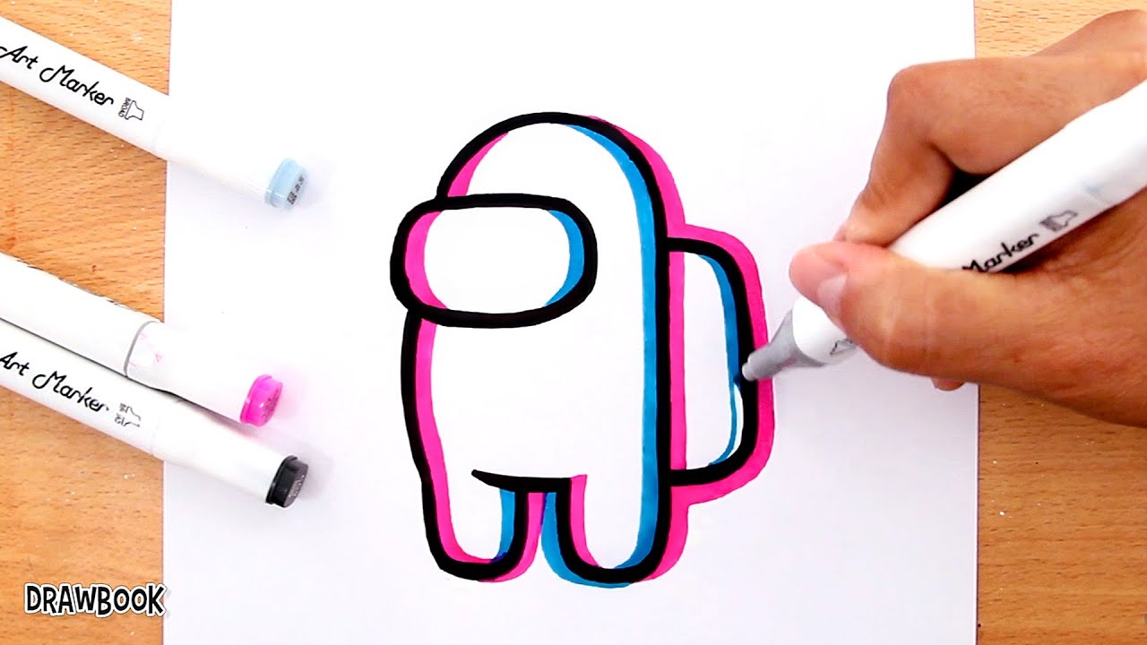 How to draw a AMONG US GLITCH Effect Sticker