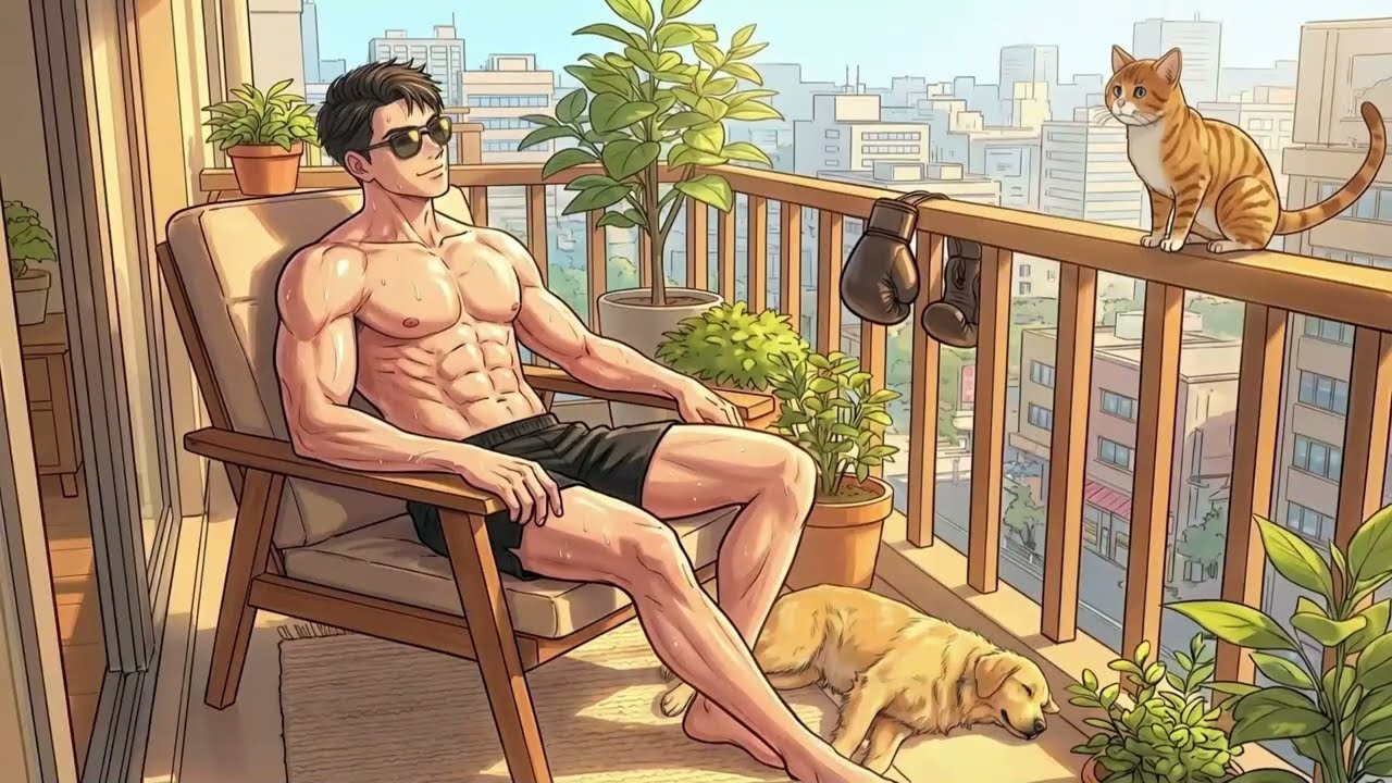 Golden Hour Chill ✨ Cheerful Instrumentals & Balcony Views