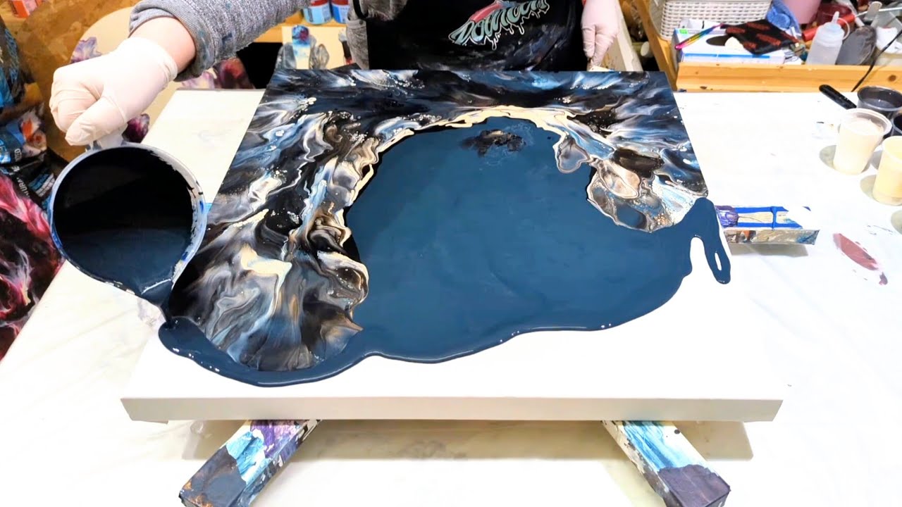 The Perfect MIDNIGHT CHAOS Blowout  ​🌑 Acrylic PAINT and WATER only! 