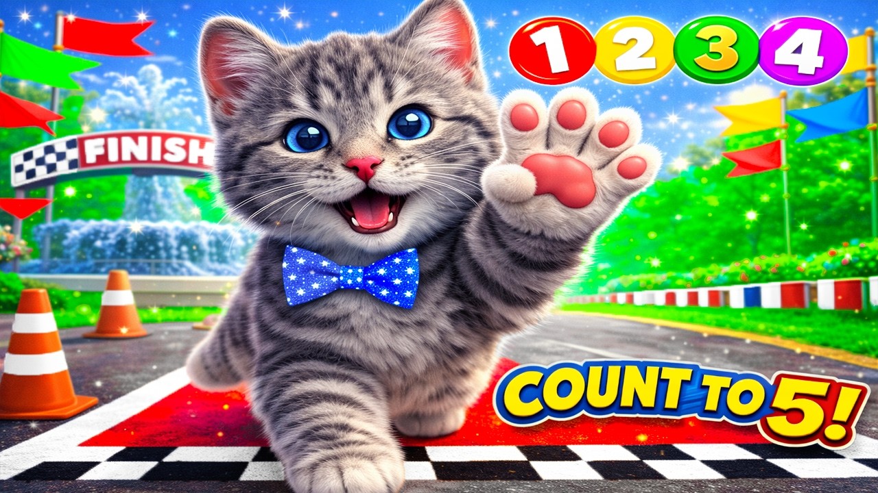 Count to 5 for Kids | Little Kitten Learning Numbers | Toddler Educational Video