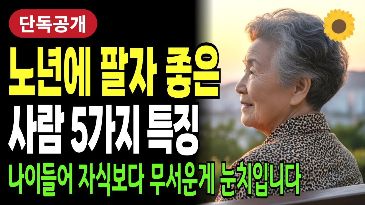 나이들어 세상에서 진짜 팔자 좋은 사람은 바로 이 5가지 특징의 사람입니다 | 노후준비 | 노후지혜 | 삶의지혜