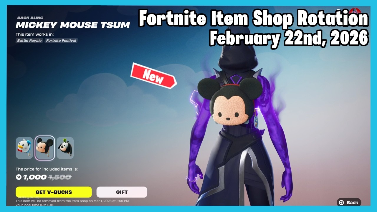 NEW Disney Tsum Tsum Bundle | Fortnite Item Shop Rotation Today - February 22nd, 2026
