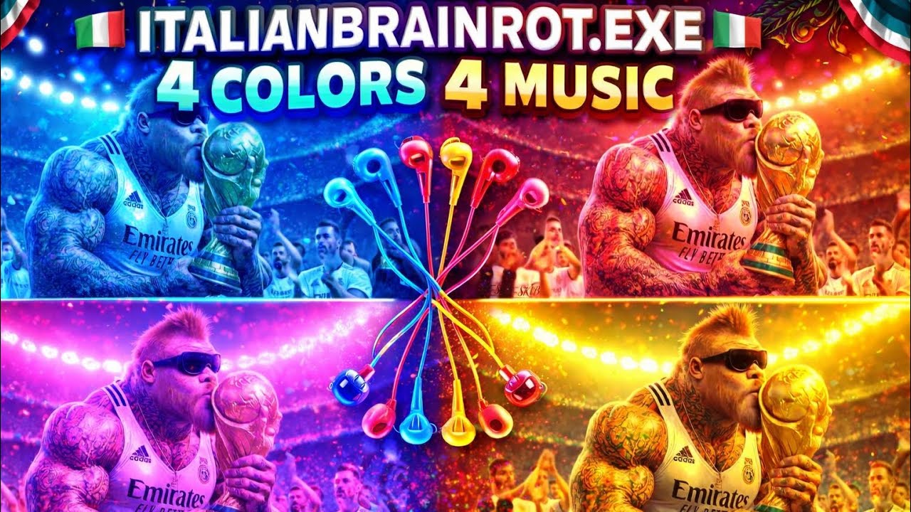 4 COLORS 4 MUSIC 🎧 | ITALIAN BRAINROT.EXE (DON’T BLINK!)  #italianBrainrot #Tung #Tralalero #lyrics 
