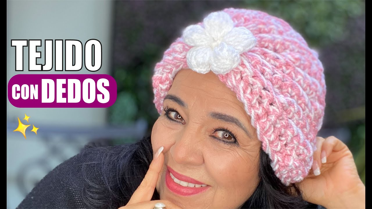 😵Cómo tejer este Turbante para Invierno | Con el DEDO o Ganchillo Fácil | Yo Tejo con Laura Cepeda 😵