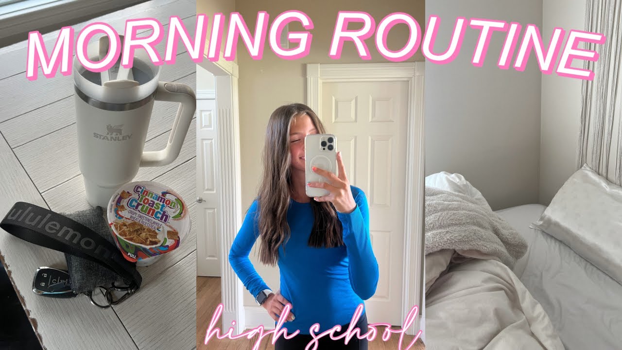 REALISTIC MORNING ROUTINE *high school*| running late, makeup routine & starbucks trip