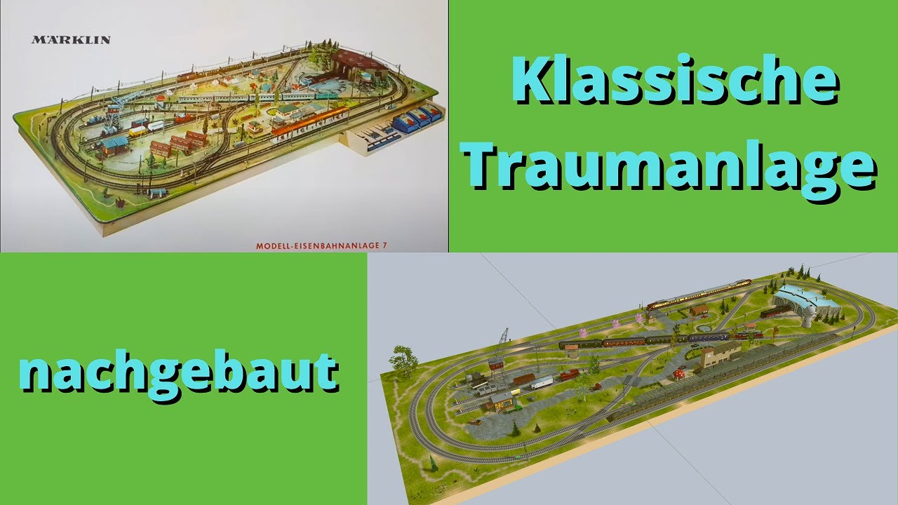 Einen Märklin Klassiker aus den 60er Jahren am PC nachgebaut, Anlage 7 aus Gleisplanheft 0350.