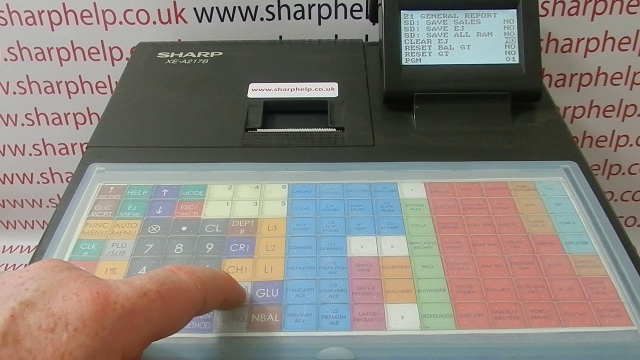 Сброс электронного журнала EJ Sharp XEA217 XE A217 Cash Register