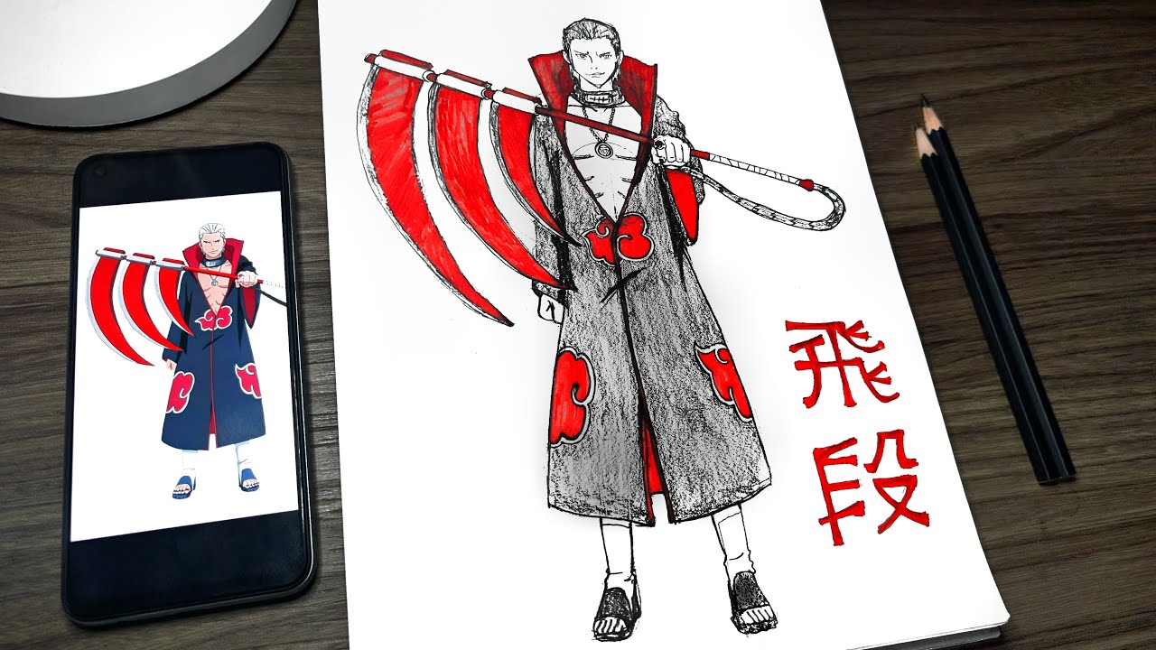 How to Draw Hidan (Full Body) | Drawing Hidan with Scythe Step by Step | Anime Drawing Easy - Naruto